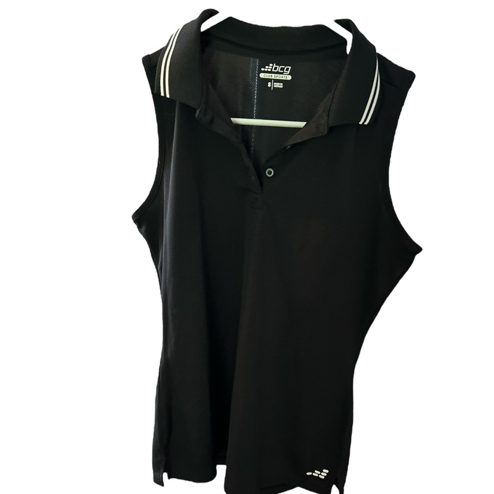 BCG Black Sleeveless Polo Shirt PTP 19 L 24.5